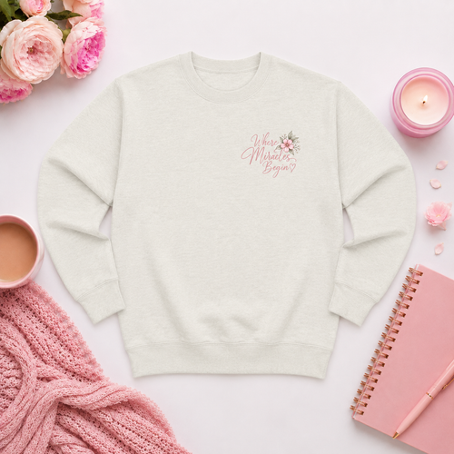 Where Miracles Begin Women’s Floral Crewneck